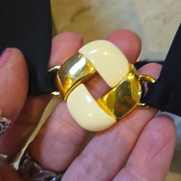 Victoria's Secret Black Tie Bikini Top with Gold Detail - Picture 2 of 8